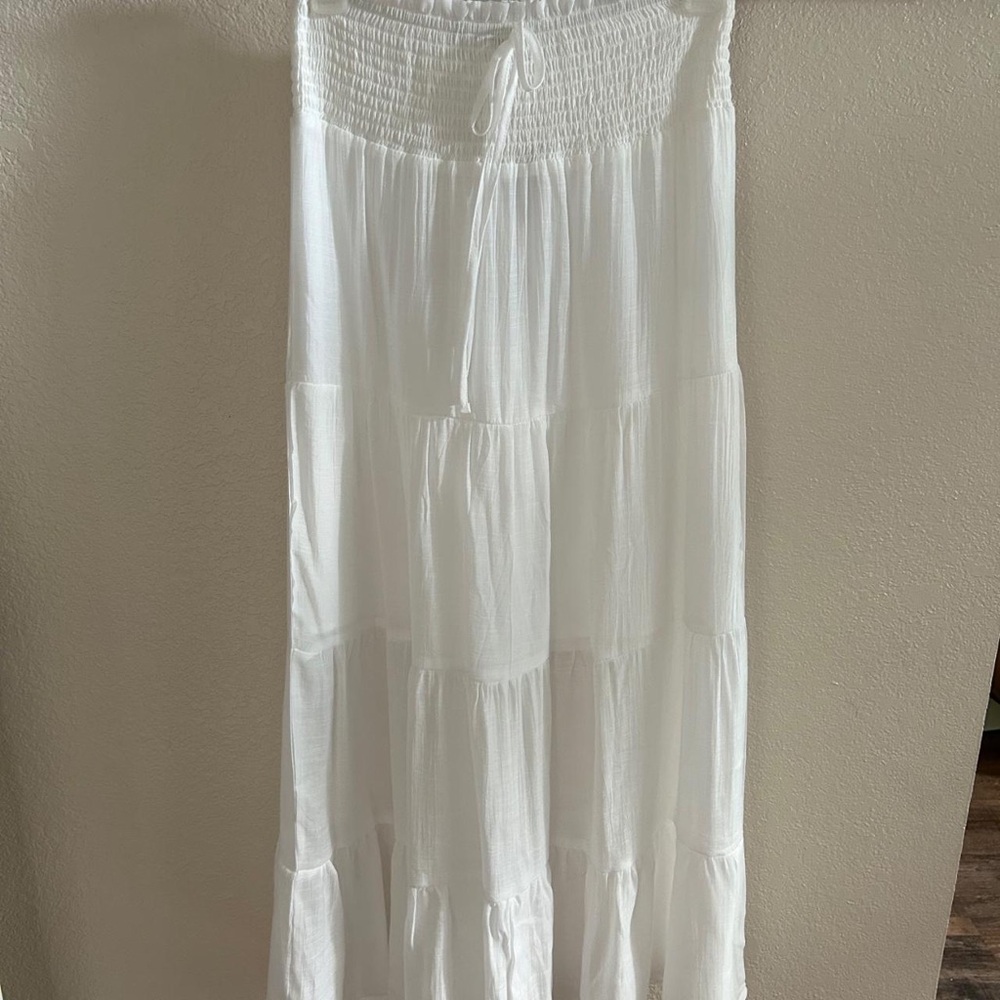 White Tiered Maxi Skirt